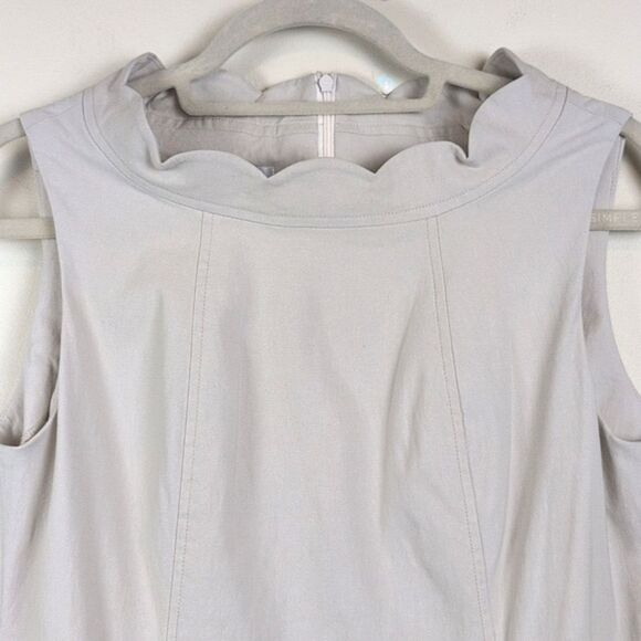 Sara Campbell Scalloped Sleeveless Dress In Sand Size 8 - Picture 3 of 9